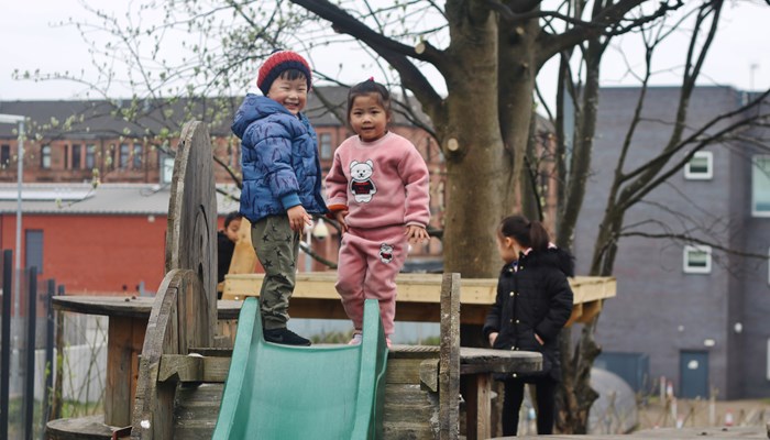 Children playing at the Concrete Garden project