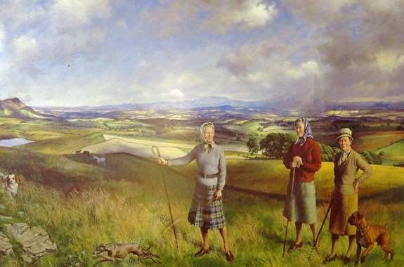 Painting of the three Robertson sisters on the moors