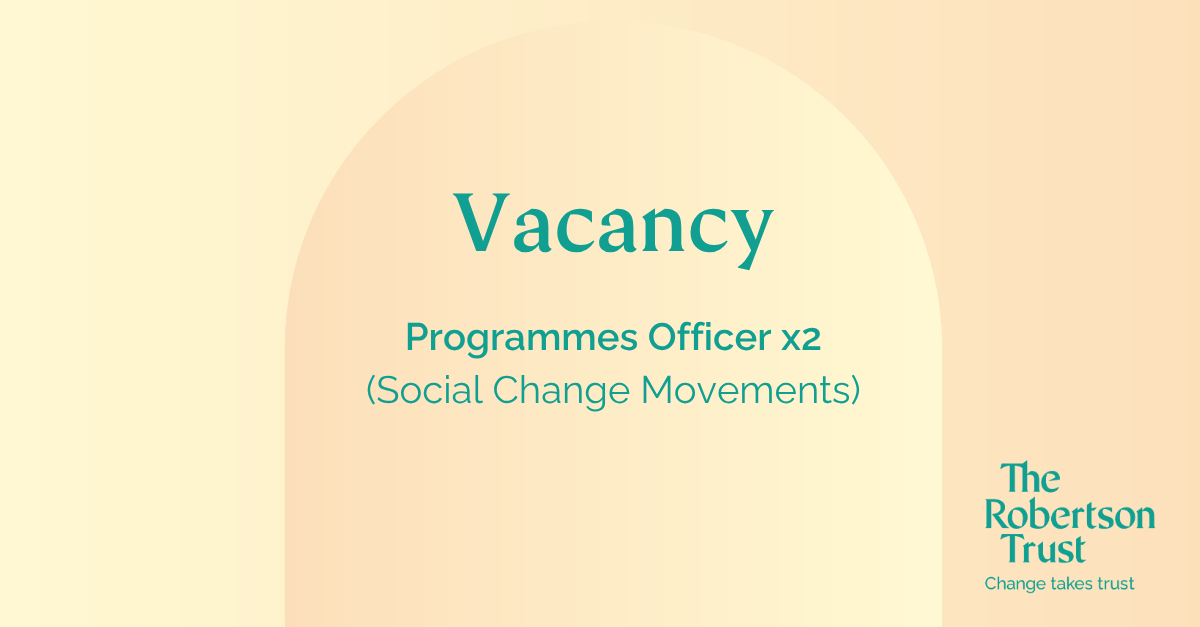 Vacancy - Programmes Officer (Social Change Movements), 2 roles available. 
